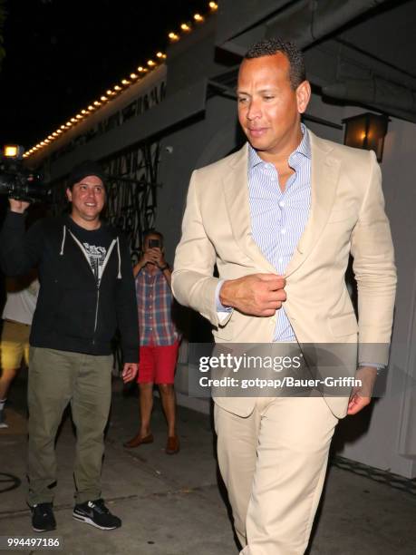 Alex Rodriguez is seen on July 08, 2018 in Los Angeles, California.