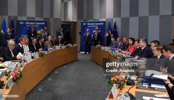 President of Ukraine Petro Poroshenko, European Council President Donald Tusk, President of the European Commission Jean-Claude Juncker and High...