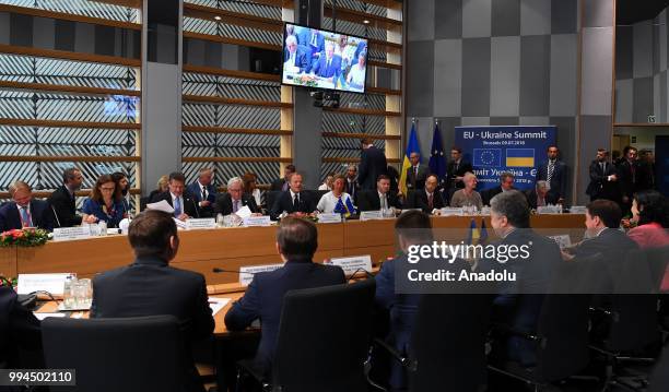 President of Ukraine Petro Poroshenko , European Council President Donald Tusk , President of the European Commission Jean-Claude Juncker and High...