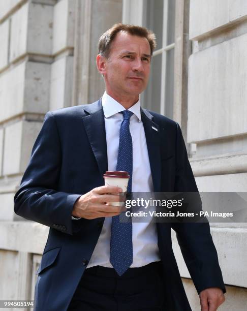 Health Secretary Jeremy Hunt arrives at the Cabinet Office in Whitehall, central London, for a Cobra meeting after mother-of-three Dawn Sturgess died...