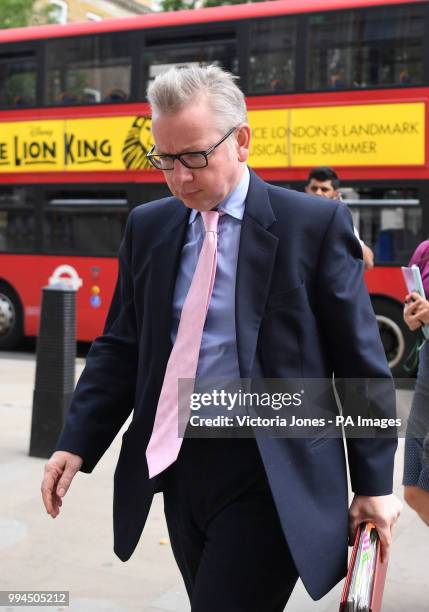 Environment Secretary Michael Gove arrives at the Cabinet Office in Whitehall, central London, for a Cobra meeting after mother-of-three Dawn...