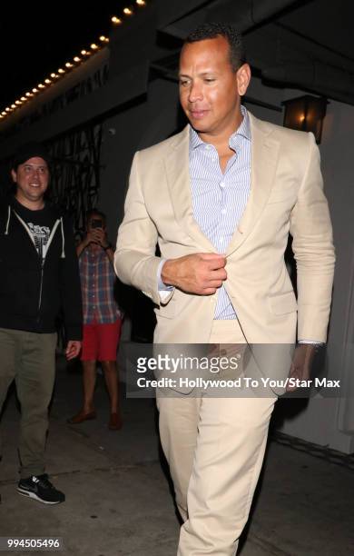 Alex Rodriguez isseen on July 8, 2018 in Los Angeles, California.