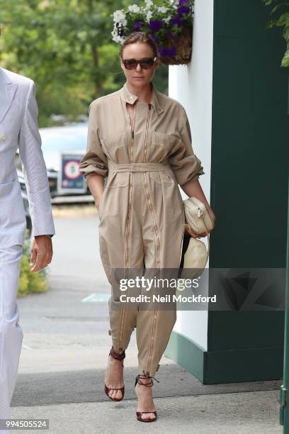 Stella McCartney seen arriving at Wimbledon Day 7 on July 9, 2018 in London, England.