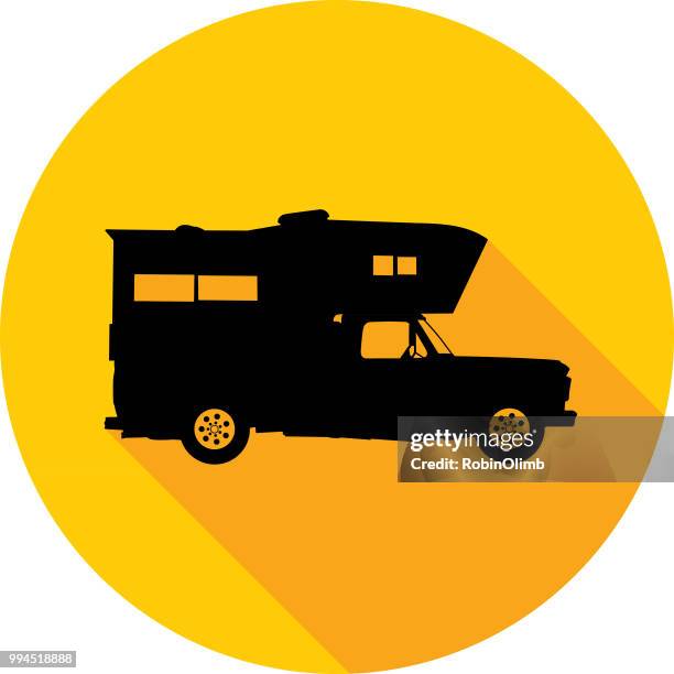 camper truck icon - robinolimb stock illustrations