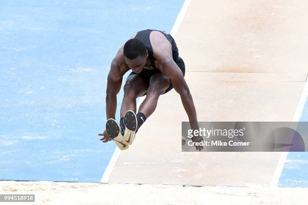 Phil Thompson of Missouri Western State University competes in the triple jump during the Division II Men's and Women's Outdoor Track and Field...