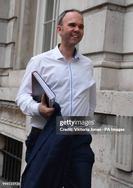 Theresa May's Chief of Staff Gavin Barwell arrives at the Cabinet Office in Whitehall, central London, for a Cobra meeting after mother-of-three Dawn...