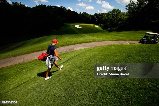 Gigi Stoll of Arizona makes her way to down the fairway during the Division I Women's Golf Team Match Play Championship held at the Karsten Creek...