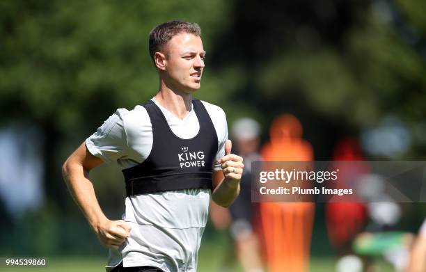 Jonny Evans during the Leicester City pre-season training camp on July 09, 2018 in Evian, France.