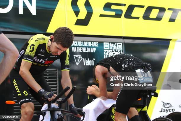 Start / Mikel Nieve of Spain and Team Mitchelton-Scott / Adam Yates of Great Britain and Team Mitchelton-Scott / during the 105th Tour de France...