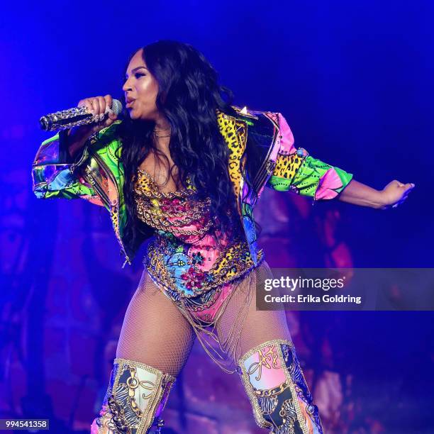 Ashanti performs onstage during the 2018 Essence Festival at the Mercedes-Benz Superdome on July 8, 2018 in New Orleans, Louisiana.