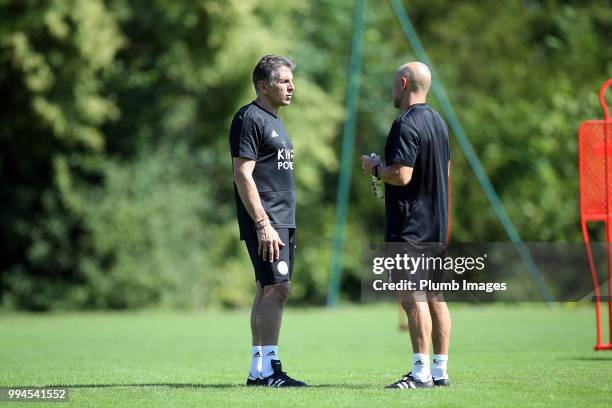 Manager Claude Puel during the Leicester City pre-season training camp on July 09, 2018 in Evian, France.