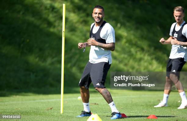 Danny Simpson during the Leicester City pre-season training camp on July 09, 2018 in Evian, France.