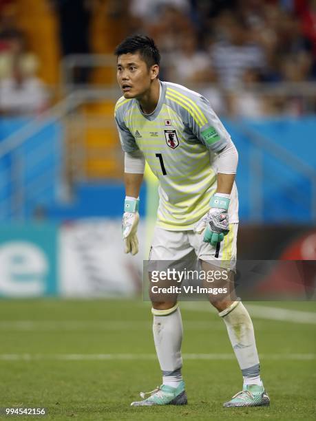 Japan goalkeeper Eiji Kawashima during the 2018 FIFA World Cup Russia round of 16 match between Belgium and Japan at the Rostov Arena on July 02,...