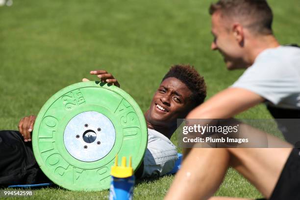 Demarai Gray during the Leicester City pre-season training camp on July 09, 2018 in Evian, France.