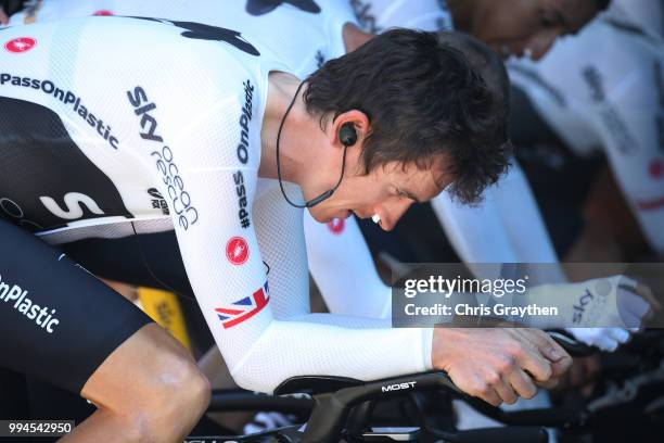 Start / Geraint Thomas of Great Britain and Team Sky / during the 105th Tour de France 2018, Stage 3 a 35,5km Team time trial stage / Warm Up /...