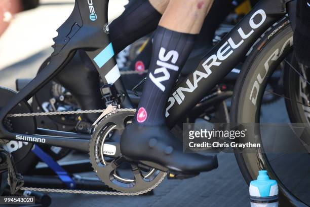 Start / Geraint Thomas of Great Britain and Team Sky / Detail View / Pinarello Bike / during the 105th Tour de France 2018, Stage 3 a 35,5km Team...