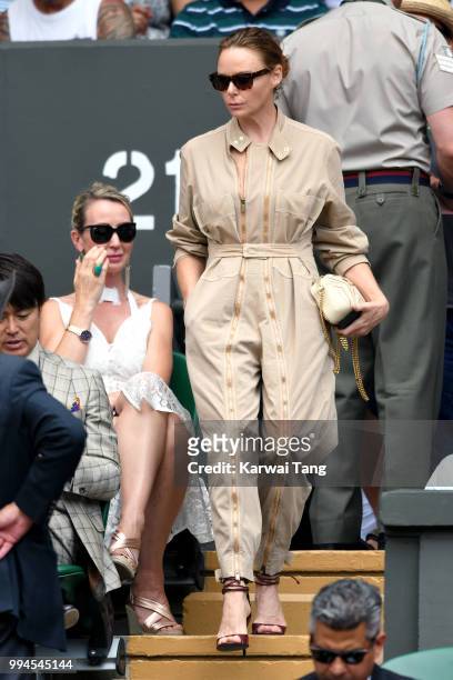Stella McCartney attends day seven of the Wimbledon Tennis Championships at the All England Lawn Tennis and Croquet Club on July 9, 2018 in London,...