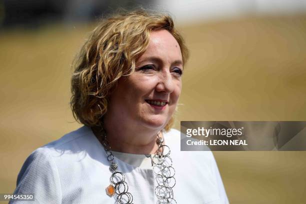 Deputy Italian Minister for Foreign Affairs and International Cooperation, Emanuela Del Re arrives for the Western Balkans Summit at the Crystal...