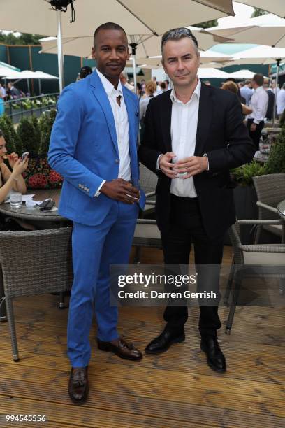 Eric Underwood and Albert Read attend the Polo Ralph Lauren and British Vogue Wimbledon day on July 9, 2018 in London, England.
