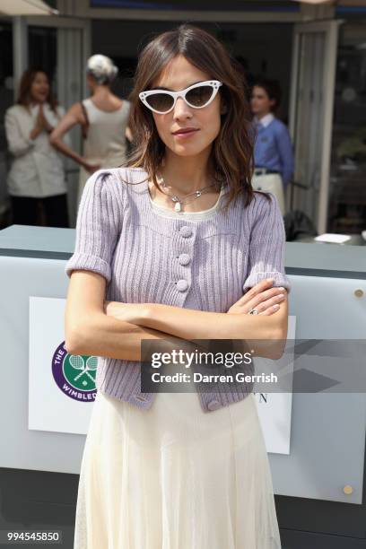 Alexa Chung attends the Polo Ralph Lauren and British Vogue Wimbledon day on July 9, 2018 in London, England.