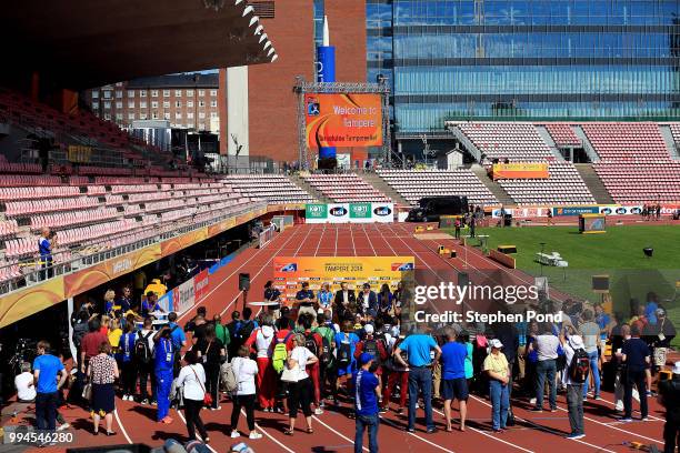 President Sebastian Coe speaks during a press conference ahead of the IAAF World U20 Championships on July 9, 2018 in Tampere, Finland.