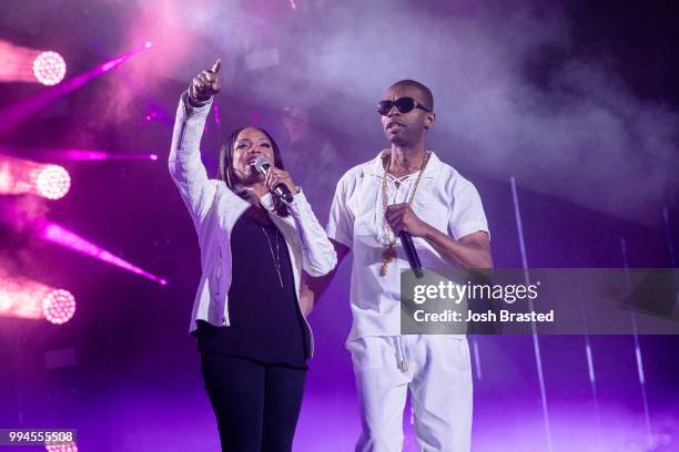 Lyte and Agil Davidson of Wreckx-n-Effect perform onstage during the 2018 Essence Festival at the Mercedes-Benz Superdome on July 8, 2018 in New...