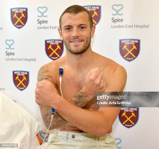 West Ham united New signing Jack Wilshere during his Medical at Spire London East Hospital on July 6, 2018 in London, England.