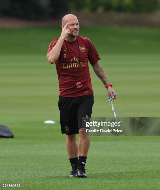 Freddie Ljungberg the Arsenal U23 Head Coach at London Colney on July 9, 2018 in St Albans, England.