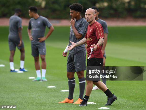 Freddie Ljungberg the Arsenal U23 Head Coach at London Colney on July 9, 2018 in St Albans, England.