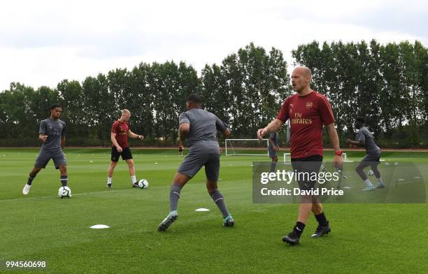 Freddie Ljungberg the Arsenal U23 Head Coach at London Colney on July 9, 2018 in St Albans, England.