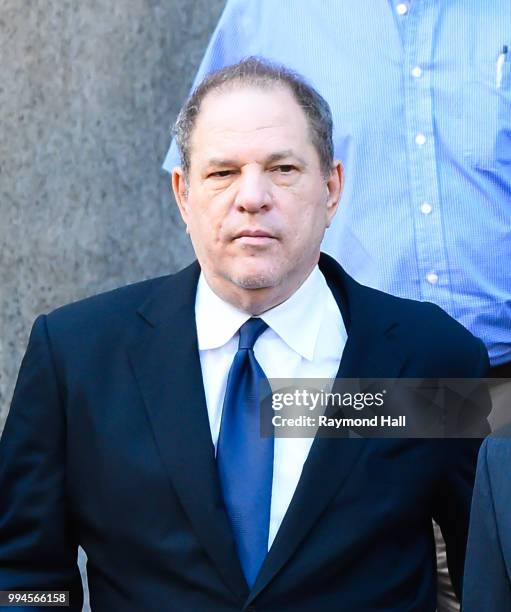 Harvey Weinstein leaves court on July 9, 2018 in New York City.