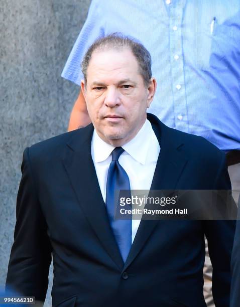 Harvey Weinstein leaves court on July 9, 2018 in New York City.