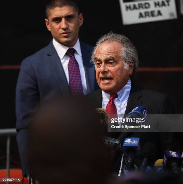 Defense attorney Ben Brafman speaks about his client Harvey Weinstein following an appearance at State Supreme Court Monday for arraignment on...