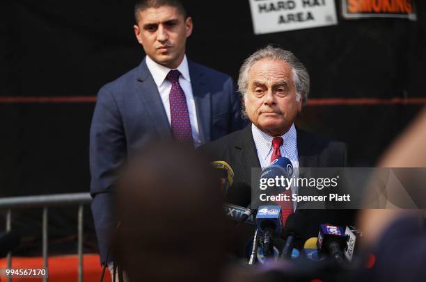 Defense attorney Ben Brafman speaks about his client Harvey Weinstein following an appearance at State Supreme Court Monday for arraignment on...