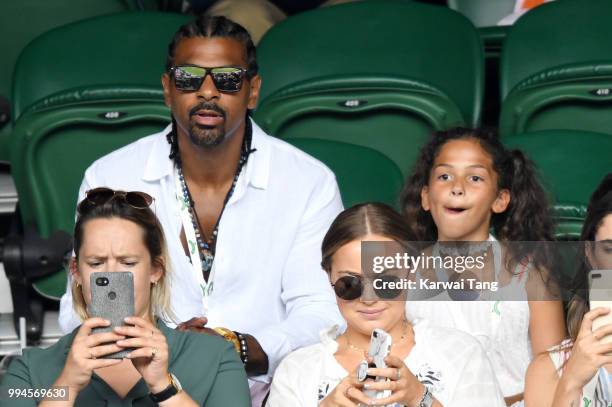 David Haye attends day seven of the Wimbledon Tennis Championships at the All England Lawn Tennis and Croquet Club on July 9, 2018 in London, England.
