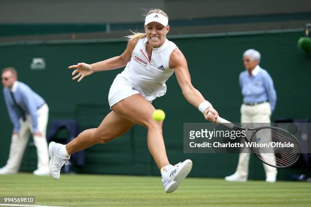 Women's Singles - Angelique Kerber v Belinda Bencic - Angelique Kerber at All England Lawn Tennis and Croquet Club on July 9, 2018 in London, England.