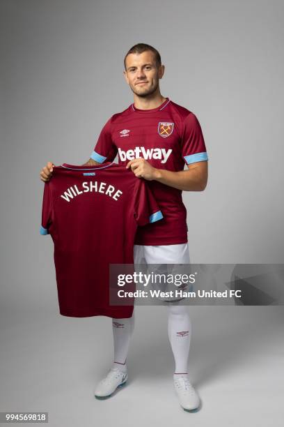 West Ham United new signing Jack Wilshere poses on July 9, 2018 in London, United Kingdom.