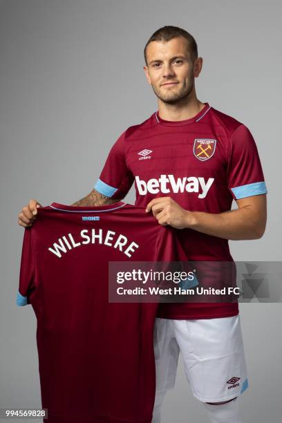 West Ham United new signing Jack Wilshere poses on July 9, 2018 in London, United Kingdom.