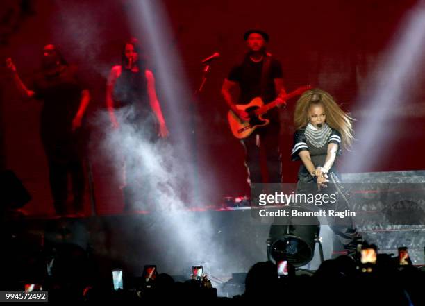 Janet Jackson performs onstage during the 2018 Essence Festival presented by Coca-Cola - Day 3 at Louisiana Superdome on July 7, 2018 in New Orleans,...