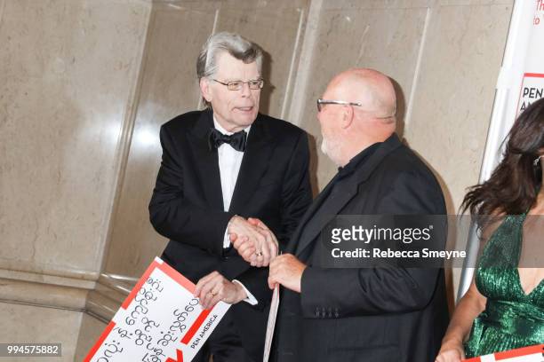 Honoree Stephen King and co-chair Sean Kelly attend the PEN Literary Gala at the American Museum of Natural History on May 22, 2018 in New York, New...
