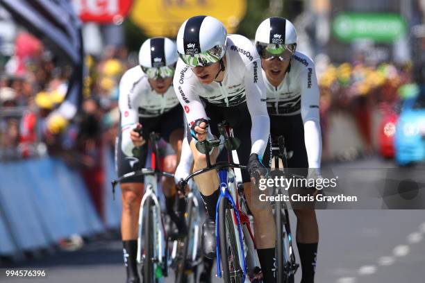 Arrival / Geraint Thomas of Great Britain and Team Sky / Michal Kwiatkowski of Poland and Team Sky / during the 105th Tour de France 2018, Stage 3 a...