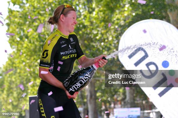Podium / Jolien DHoore of Belgium and Team Mitchelton-Scott / Celebration / Champagne / during the 29th Tour of Italy 2018 - Women, Stage 4 a 109km...