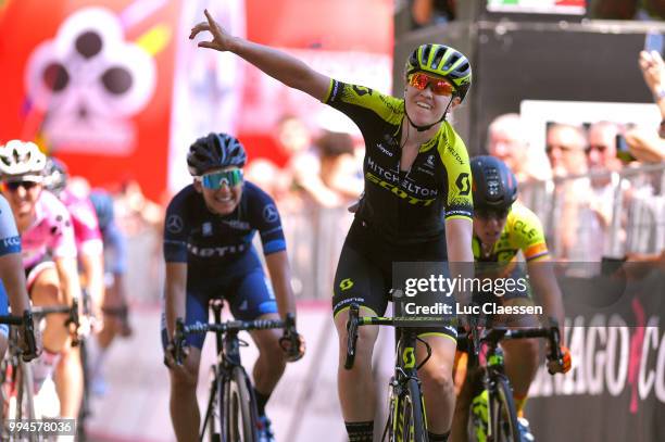 Arrival / Jolien DHoore of Belgium and Team Mitchelton-Scott / Celebration / Marta Bastianelli of Italy and Team Ale Cipollini / during the 29th Tour...