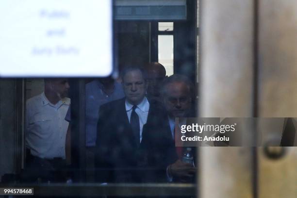 Harvey Weinstein leaves New York Supreme Court in New York, United States on July 09, 2018.