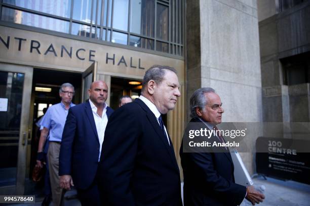 Harvey Weinstein and his attorney Benjamin Brafman, leave New York Supreme Court in New York, United States on July 09, 2018.