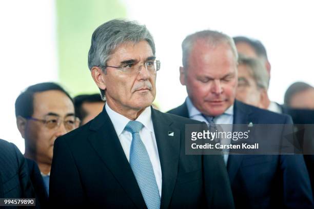 Joe Kaesner , CEO of Siemens AG, attends a contract signing ceremony in the Chancellory on July 9, 2018 in Berlin, Germany. The two governments are...