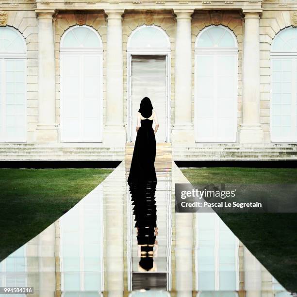 Model walks the runway during the Givenchy Haute Couture Fall Winter 2018/2019 show as part of Paris Fashion Week on July 1, 2018 in Paris, France.
