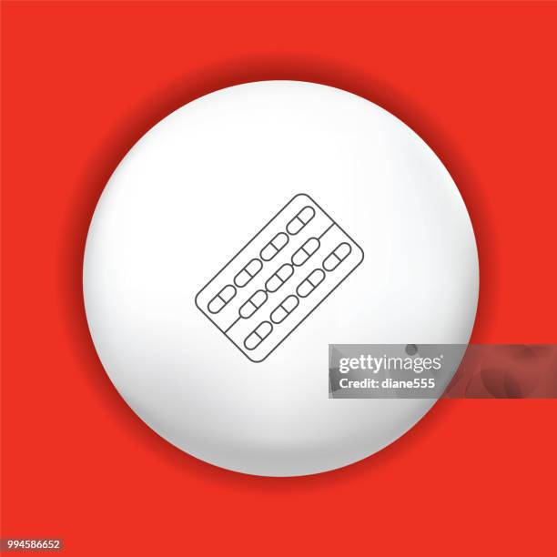 thin line healthcare icon on shiny button - shiny pill stock illustrations
