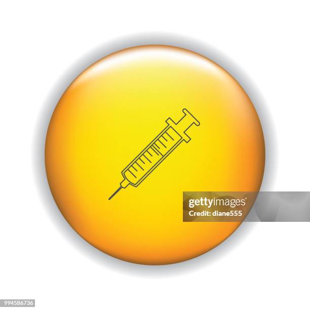 thin line healthcare icon on shiny button - rounded square button stock illustrations