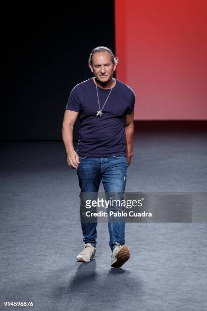 Designer Custo Dalmau walks the runway during the Custo Barcelona show during the Mercedes-Benz Fashion Week Madrid Spring/Summer 2019 at IFEMA on...